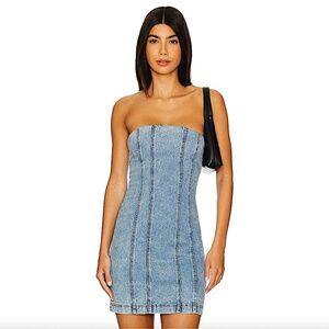 Alice + Olivia  Palmer Denim Bustier Minidress